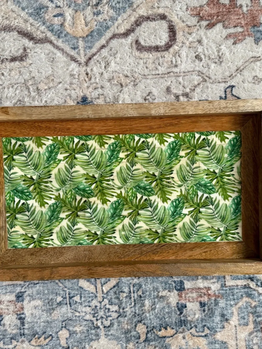 Botanical Green Leaf Vanity Tray by